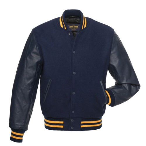 Navy blue wool leather - navy, &