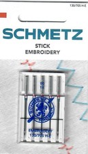 5 Schmetz Maschinen-Sticknadeln 130-705 H-E Stärke 90/14 Embroidery Needle