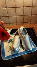 Damenschuhe Slipper Silber Größe 37 von Vitaform Neu