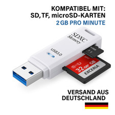 USB 3.0 Kartenleser SD microSD TF XC Kartenlesegerät Adapter Card Reader robust