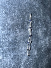 Tennis Armband Weißgold, Diamanten, Saphire 