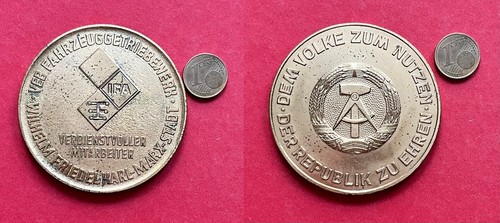 Ddr medaille veb fahrzeug - ddr,
