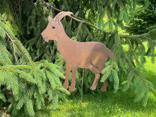 Edelrost ziege gartenfiguren - edelrost,