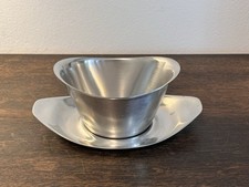 SF WMF große zweiteilige Sauciere Cromargan Wilhelm Wagenfeld Edelstahl