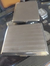 2x Vintage Zigaretten Etui Metall Cigarette Box Antik