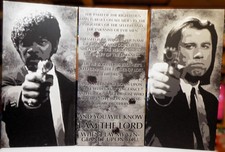 Pulp Fiction, Leinwand Bild,  3-teilig, je 80 X40 cm, auf Keilrahmen, gebraucht