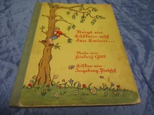 Antik Kinder - Buch , Bilderbuch  mit  Versen , Lieder , Gedichte , Rarität