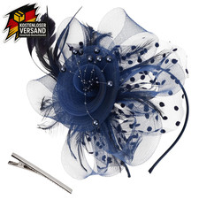 Damen Braut Feder Fascinator Hair Clip Haarband Blumen Netz Kopfschmuck Feder Ha