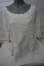 La Bass Schlupf  Zipfel Lagenlook Tunika  Gr. 44-46-48-50-52-54 Weiß Leinen