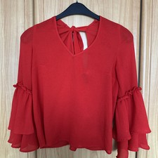 Divided Bluse Tunika rot Gr