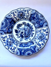 Wandteller, Delfter Porzellan, Blumenmotiv, 24 cm, handbemalt