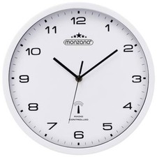 MONZANA® Wanduhr Funkuhr Quarz Analog ø31cm Auto Zeitumstellung Wohnzimmer Weiß