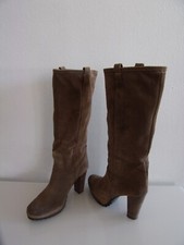 Made in Italy Stiefel Wildleder Echtleder Boho Braun Italien schick 39