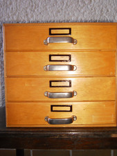 Schubladenschrank Apothekerschrank Schrank Kommode 4 Schubladen 2 für Kleinteile