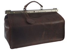 GreenLand Leder Doktortasche Arzttasche Buffalo Vintage Büffelleder Dunkelbraun