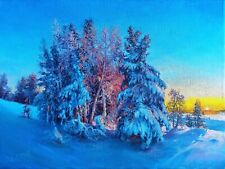 Gemälde "Dämmerung" 30x40 cm. Original Handgemalt Einzigartig Bild Signiert