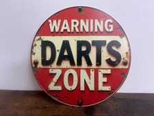 WARNING DARTS ZONE Blechschild 20cm Werbeschild Retro Vintage Deko HB8 HB10