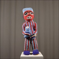 81654) Perlen-Figur Bamun Kamerun Afrika AFRIKANISCHE KUNST