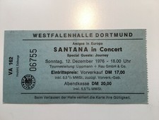SANTANA Sammler Ticket 1976 Dortmund Westfalenhalle mit Journey - TOP Zustand