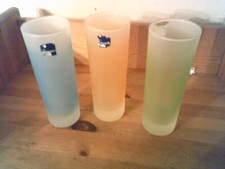 3 Leonardo Longdrink/Wasser-Gläser - pastell - grün/blau/orange