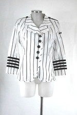 Airfield Blazer 40 (D) schwarz - weiß Streifen Marinelook Gehrock Sakko Jacke 