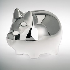 Spardose Silber Schwein 10 cm
