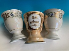3 x Patenbecher = 1 x Becher Gott mituns und Goldverzierung & 2 x m. Blumendekor