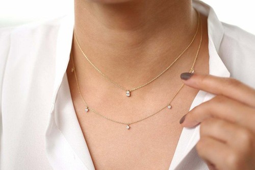 Diamant hals kette collier - hals, 5