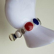 Armband Durchmesser 6 cm rot blau weiß Metall K 229 b