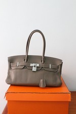 Hermes Handtasche Modell Birkin Shoulder Togo Leder grau