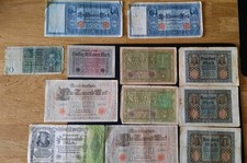 12 Reichsbanknoten Scheine über 100 Jahre alt - Besonderheit- Rarität  - antik 