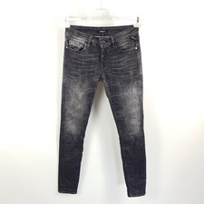 Replay Jeans Luz Damen W28 L32 Grau Skinny Fit Acid Wash Stretch Denim Hose