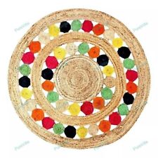 Indisch Handmade Bereich Jute Teppiche Hand Gewebt Hippie Teppich 1.2x1.2m