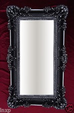 XXL RENAISSANCE Wandspiegel Schwarz Silber BAROCK WANDDEKO Antik Spiegel 96x57 