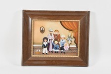 C25R10- Hinterglasmalerei Porträt Frauen mit Kindern signiert K. Plett 