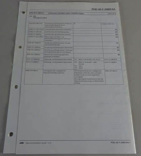 Schaltplan mercedes benz - mercedes-benz, w204