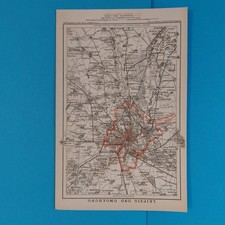  Orig. (1895) Landkarte  Leipzig und Umgebung 