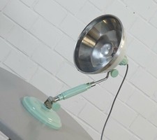 edle Junolux Bakelit Alu Tisch Wand Lampe Arztleuchte Pastell Mint 40er J. RAR