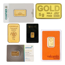 5 g Goldbarren 999,9 –