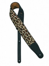 Gitarrengurt Leder mit Leopardenfell Imitation