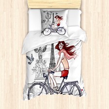 Paris Bettwäsche Set Frau auf