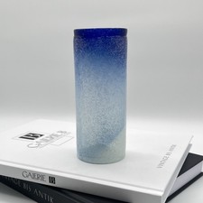 Murano Pulegoso Schaumglas Vase Glasvase blau Vintage Antik Glas Mundgeblasen