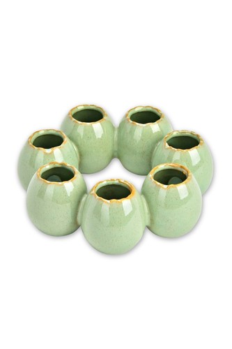 Vase eierkranz grün keramik - vase,