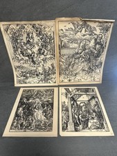 4 alte oder antike Holzschnitte Albrecht Dürer Motive vor 1900 #BR