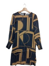 MARC O’POLO Langarmkleid Damen Kleid Gr. DE 32 schwarz-braun Casual-Look