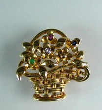 Biedermeierkorb brosche - biedermeierkorb,