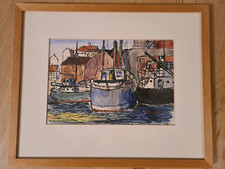 Willi Ulfig - Regensburg / Schiffe im Hafen / signiert links unten