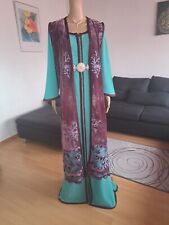 Damen Kaftan Lila Turkis 2teilig Abaya Abendkleid Caftan Gr.40/42