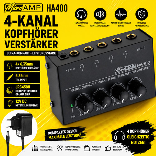 Fach kopfhörerverstärker - 4-fach,