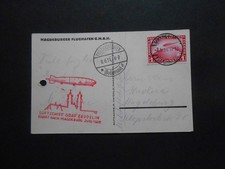AK Magdeburger Flughafen Mi Nr 455 gestempelt Luftschiff Graf Zeppelin gefahren